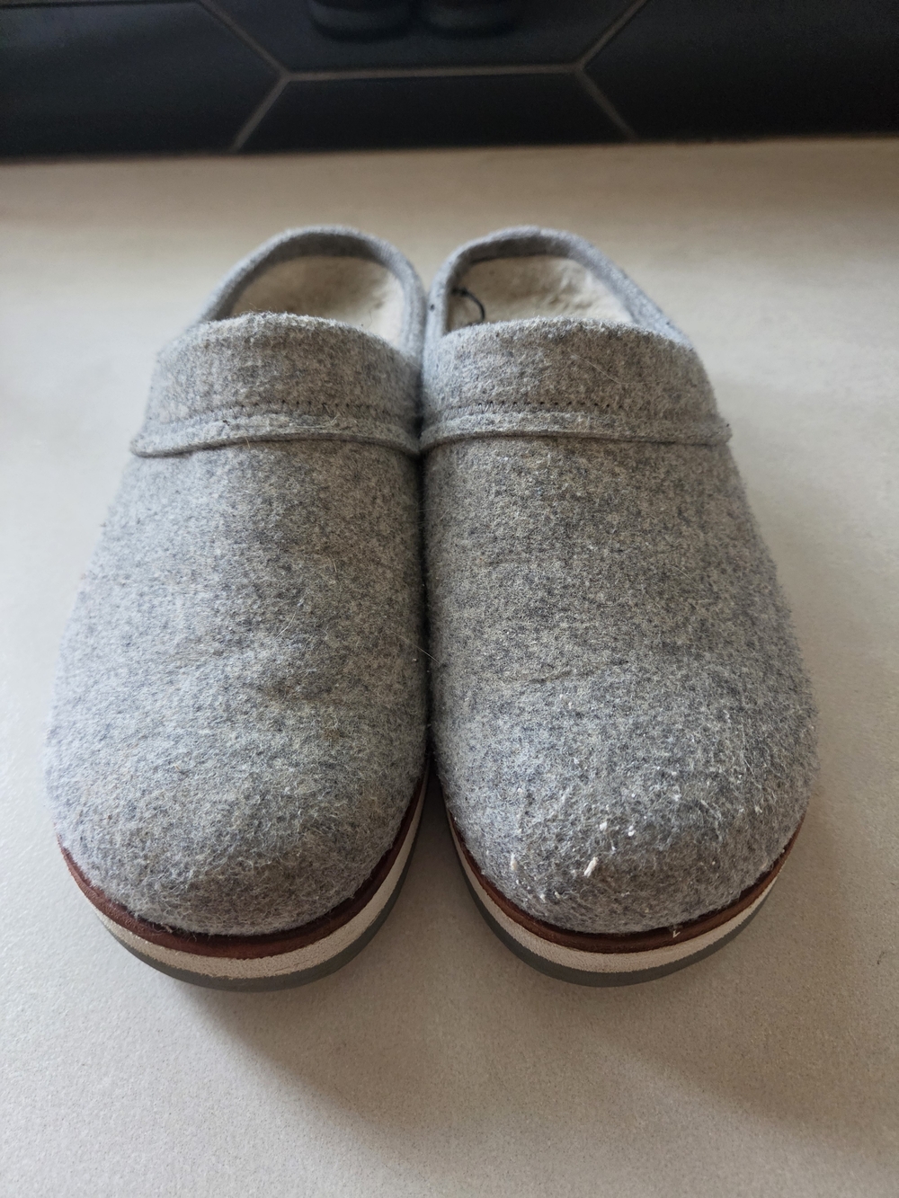 Merrell Gray Felt Slip-On Clogs